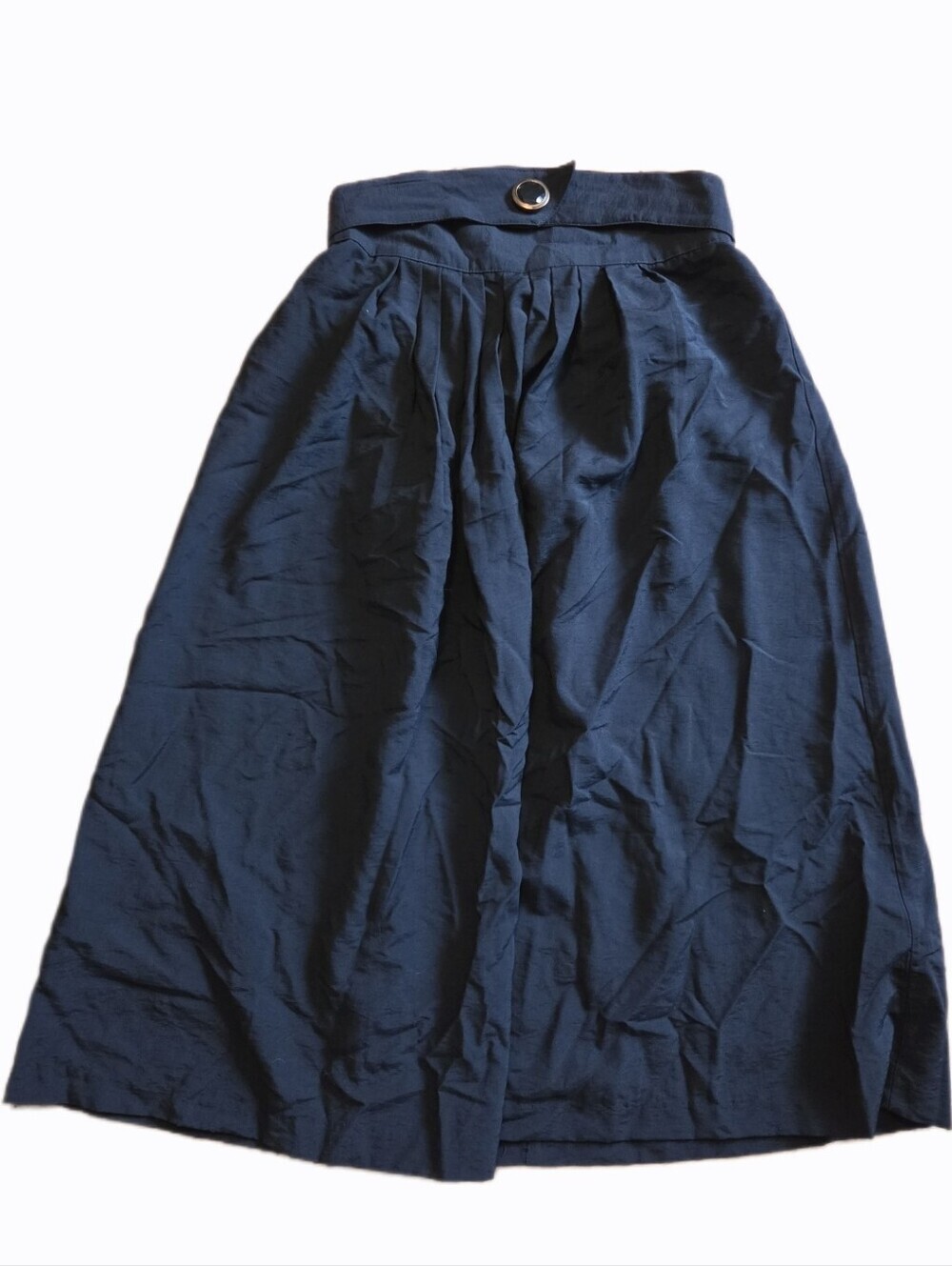 Vintage Midi Skirt Women’s 14 High-Waist Belt Detail Pleated Academia 70s